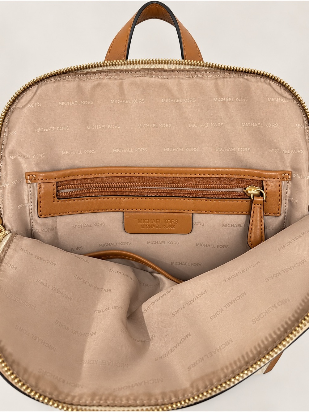 Michael Kors Cream and Tan Signature Backpack - Picture 6 of 6